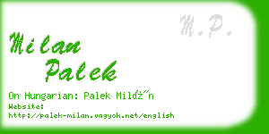 milan palek business card